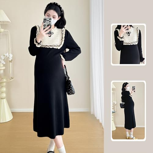Robe de maternité avec ajustement réglable double niveau en tissu de qualité