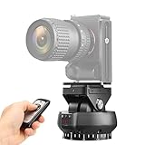 Upgraded Motorized Pan Tilt Head, 360° Rotating AI Face Tracking Motorized Panoramic Head with Wireless Remote Control, Universal Pan Tilt Tripod Head for Smartphone Camera, Maximum 1Kg Load