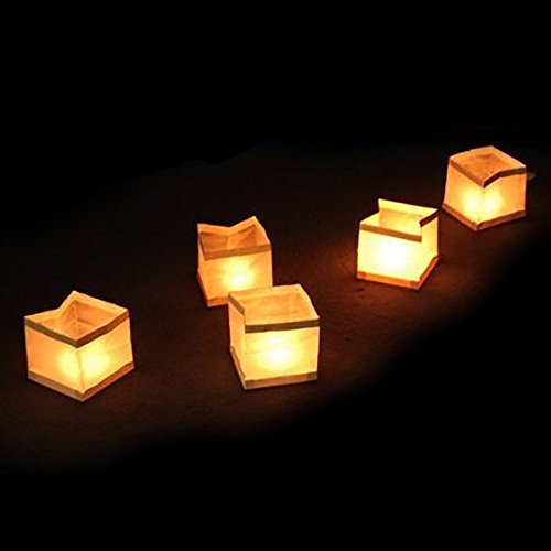 Aketek 20 Pack Square Chinese Lanterns Wishing, Praying, Floating, River Paper Candle Light #TOP4
