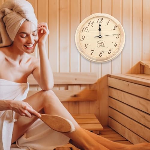 Reloj de madera multiusos con esfera redonda y funcionamiento silencioso continuo 6