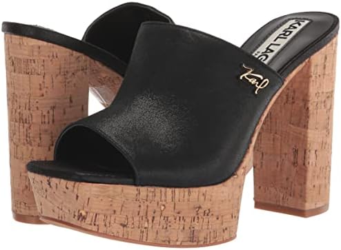 Karl Lagerfeld Paris Women's Codi Slip-on Heeled Sandal, Black, 8 | Image 6
