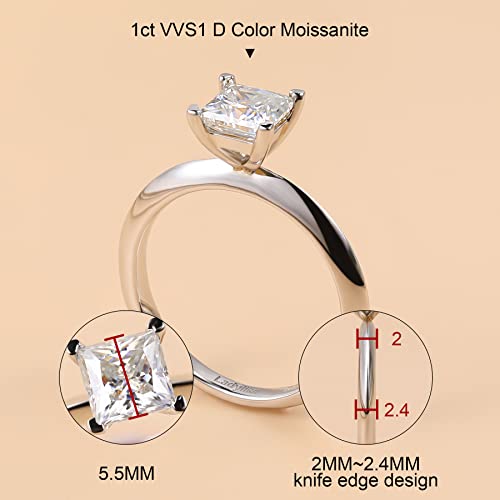 Ladylike 1-1.5CT Moissanite Engagement Rings for Women 18K Gold Plated Sterling Silver Six Prongs Round Cut Solitaire Moissanite Diamond Promise Rings D Color VVS1 Clarity Wedding Engagement And Anniversary2