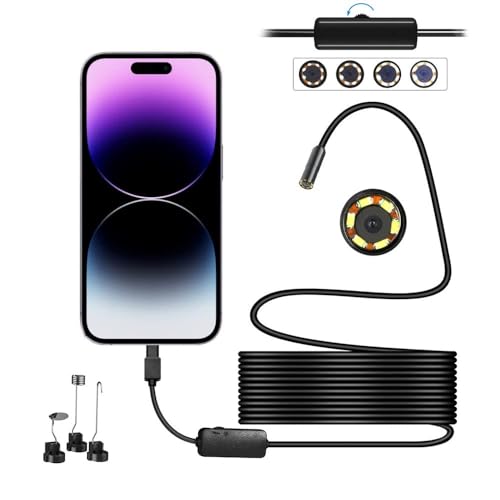 LUKZATEN Endoscope Camera for iPhone 14/13/12/11 Pro/Pro Max,1920P Inspection Camera with 8...