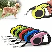 Coleira Guia Para Pet, 3 Metros, Ajustavel, Cachorro e Gato, Retrátil, Filhote, Trela, Nylon, 15Kg, Animais, Bichos de Estimaçao Cores Sortidas