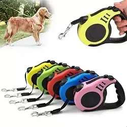 Coleira Guia Para Pet, 3 Metros, Ajustavel, Cachorro e Gato, Retrátil, Filhote, Trela, Nylon, 15Kg, Animais, Bichos de Estimaçao Cores Sortidas