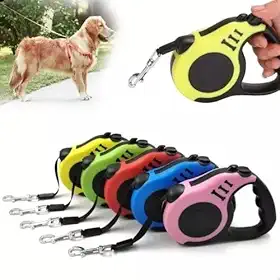 Coleira Guia Para Pet, 3 Metros, Ajustavel, Cachorro e Gato, Retrátil, Filhote, Trela, Nylon, 15Kg, Animais, Bichos de Estimaçao Cores Sortidas