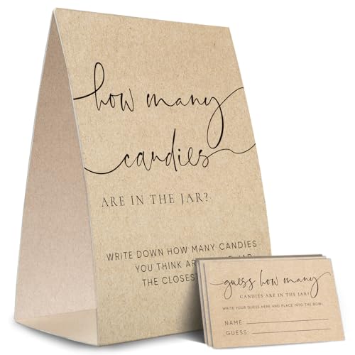 Tesedupoole Kraft Paper How Many Candies Sign,Baby Shower Game Kit