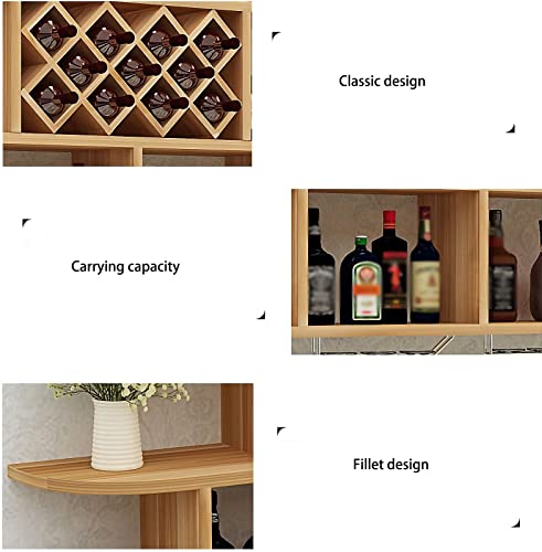 Casier à vin mural suspendu avec support de verre à vin en bois massif - 7