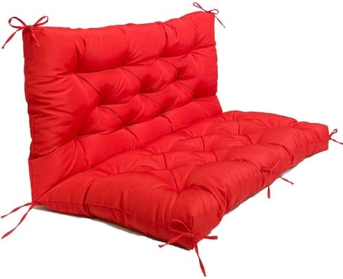Coussin de balancelle 100x100 cm imperméable rouge avec dossier de jardin