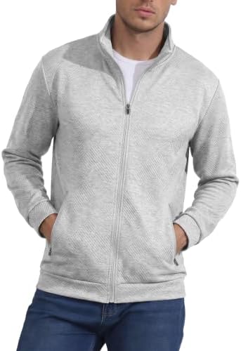 CTU Herren Sweatshirt mit Durchgehendem Reißverschluss Aktivjacke | 3-Lagiges Integrales Gestrick,Leichter Abstandstoff,Durchgehender Reißverschluss,Stehkragen Ohne Kapuze,Reißvers