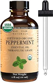 Organic Peppermint Essential Oil (4 oz), USDA Certified by Mary Tylor Naturals, Mentha