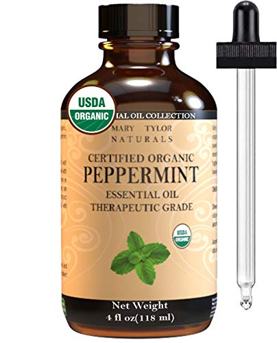 Organic Peppermint Essential Oil (4 oz), USDA Certified by Mary Tylor Naturals