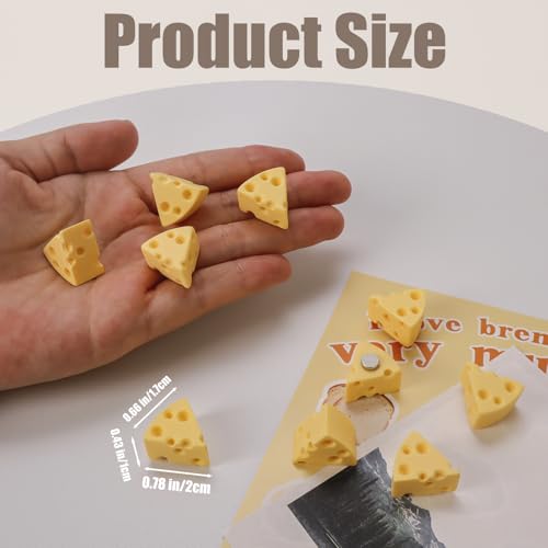10 imanes de refrigerador con diseño de queso miniatura 3
