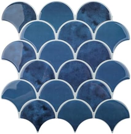 Herringbone Peel and Stick Backsplash, Renter Friendly Backsplash Blue ...