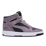 Puma Women's Rebound Layup Mid Shoes, Puma Black/Plum Jam, 7.5 M