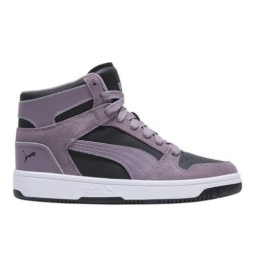PUMA Puma Women's Rebound Layup Mid Shoes, Puma Black/Plum Jam, 7 M