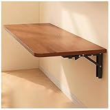Mesa de comedor plegable para montar en la pared, mesa de bar de cocina estrecha para oficina en casa y restaurante, diseño de ahorro de espacio, acabado marrón, 20 x 120 cm, perfecta para espacios