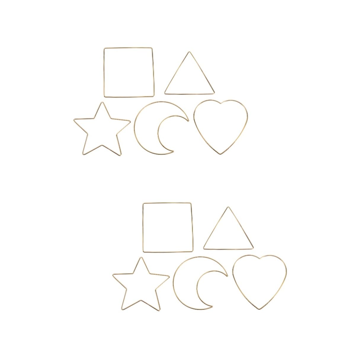 Unomor 10pcs Decorative Dreamcatcher Frame Moon Star Heart Craft Supplies for Wreaths Garlands Wind Chimes Smooth Material Elegant Design