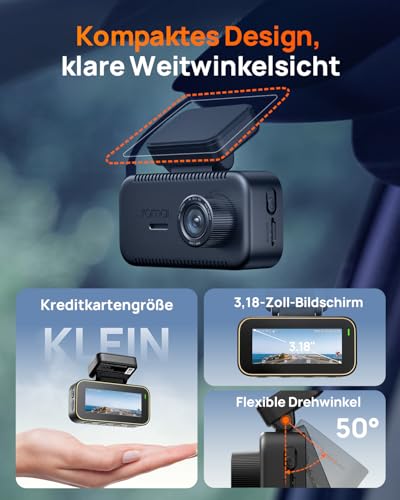 70mai A810 Lite Dashcam Auto 4K,  Dashcam Auto Vorne Hinten Wi-Fi 6 25MB/s – Ansicht 6