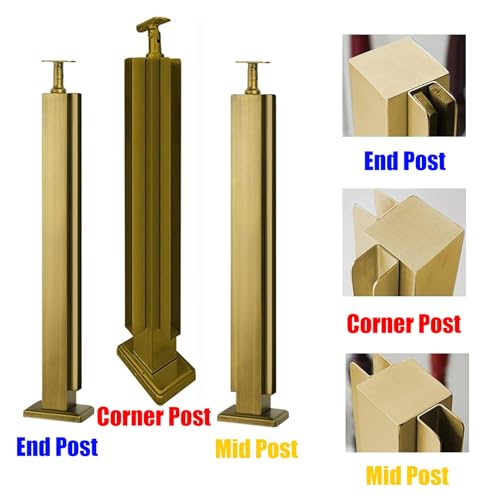 Sistema de pasamanos con poste dorado de alta resistencia y 130 cm de altura 4