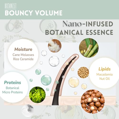 Botanist Moisturizing Conditioner for Women, Thickening Conditioner for Men by Protein, Vitamin E, Citrus & Grape Extract, Paraben & Sulfate Free CONDITIONER, Pear & Chamomile, BOUNCY VOLUME 16.2 oz