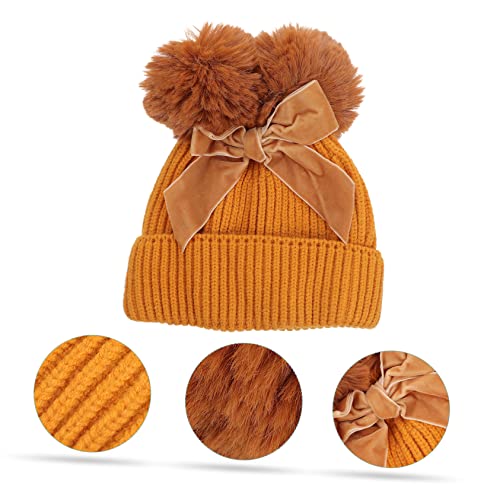 Knitted Hat for Kids Soft Acrylic Material Warm Winter Beanie Cute Children’s Knit Cap Yellow4