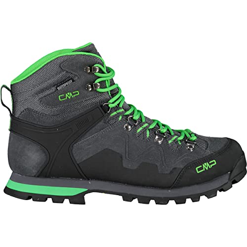 CMP ATHUNIS MID TREKKING SHOES WP, Scarpe da Trekking Uomo, Grey-Verde Fluo, 42 EU