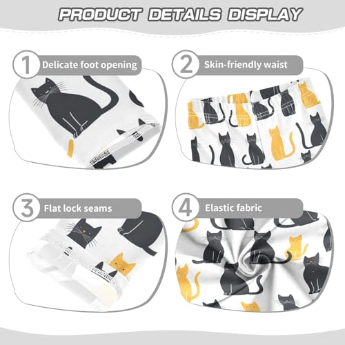 Cute Cat Animal Girls Casual Leggings for Kids Printed Long Pant Bottoms Stretch and Soft3