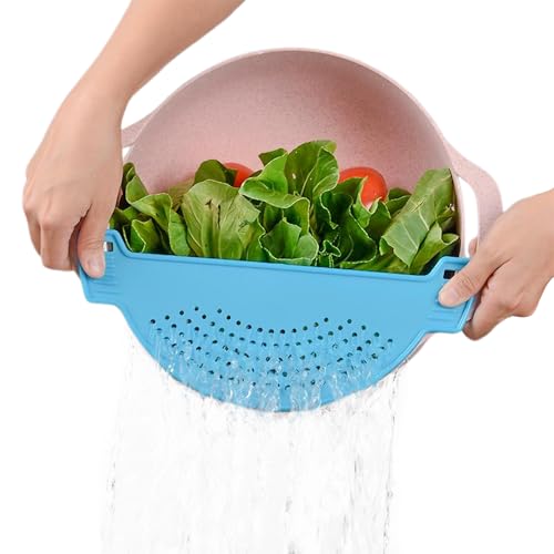 Passoire à pâtes, passoire de cuisine, passoire de cuisine, passoire de cuisine en plastique pour pâtes, fruits, riz et légumes, passe au lave-vaisselle, passoire à riz (longueur 28,5 cm)