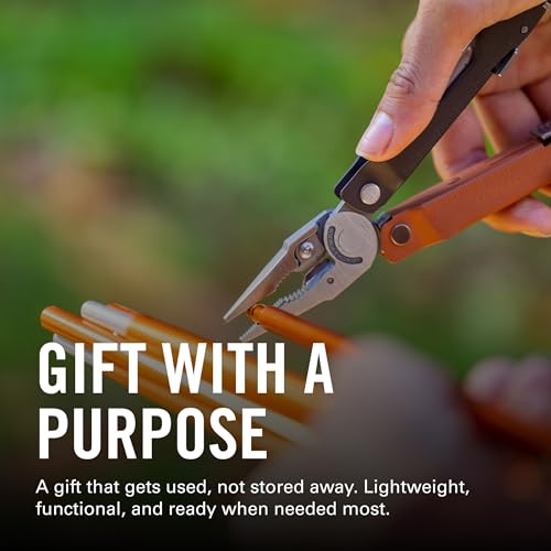 Image of LEATHERMAN, Rebar Multitool with Premium Replaceable Wire Cutters and Saw, Heathered Cranberry