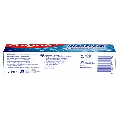 Colgate MaxFresh Cooling Crystals Zahnpasta 6x 75 ml – Ansicht 3