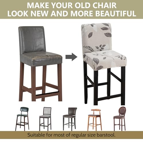 Image of Bar Stool Covers Counter Chair Slipcovers Set of 2,Color 02 | Stretch Barstool Seat Covers,Washable Removable Pub Tall Stool Slipcover,Bar Chair Cover for Kitchen Dining Room Cafe