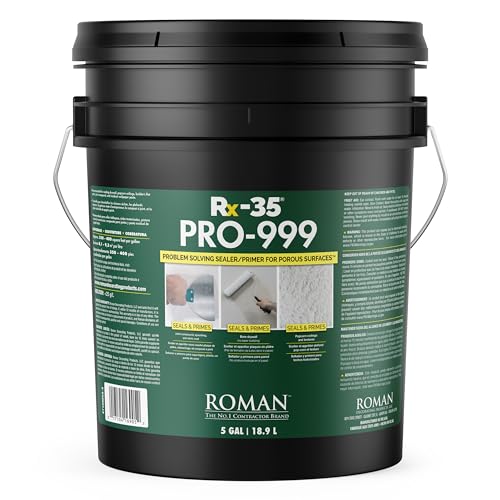 ROMAN PRO-999 Rx-35 Primer/Sealer – for New Drywall, Skim Coat, Torn Drywall, Wallpaper and More,