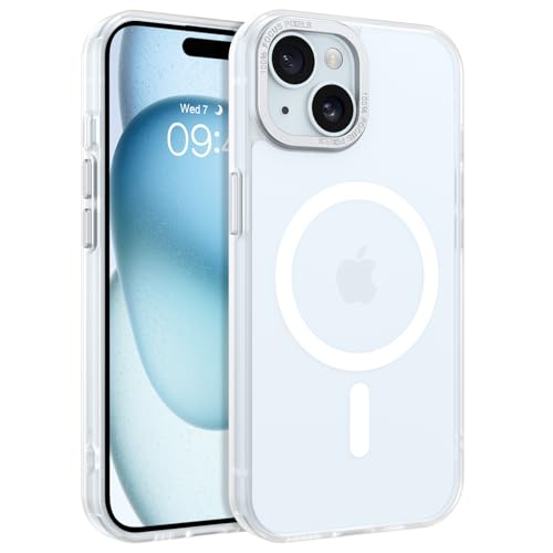 Image of YINLAI for iPhone 15 Case 6.1-inch,Magnetic Compatible with MagSafe, Slim Matte Anti-Fingerprint, Shockproof Full Body Military Grade Protection for iPhone 15 Cover, Clear
