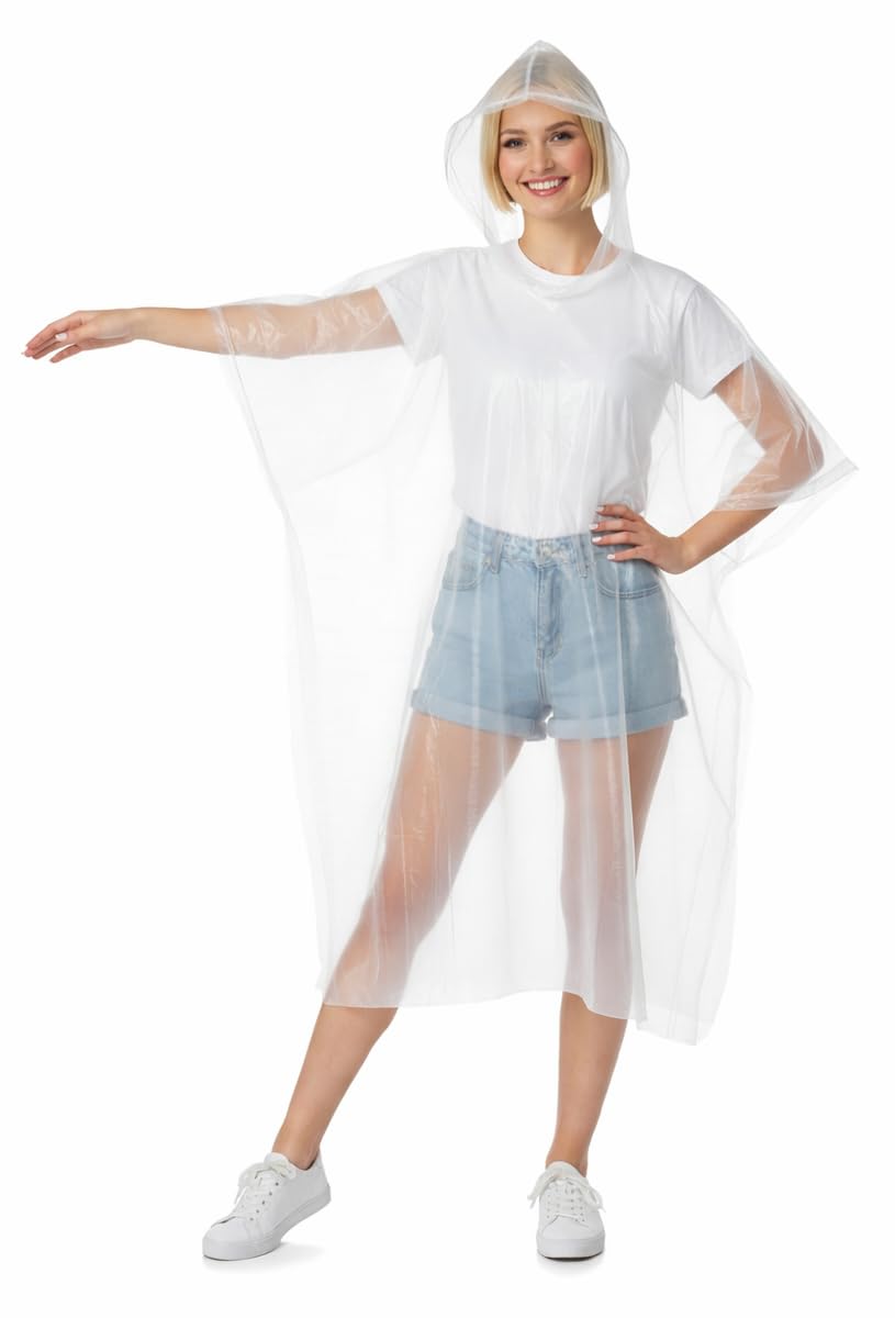 Disposable Rain Ponchos for Adults, Emergency Rain Poncho for Camping Hiking Travelling