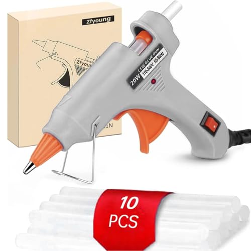Mini Hot Glue Gun 10pcs Glue Stick Hot Glue Gun Set For Quick Repair Artist DIY Art Home 20w Grey