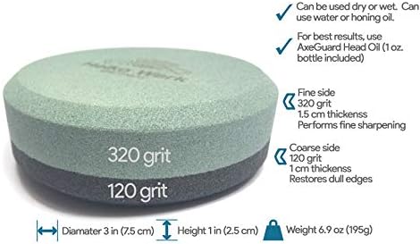 Miniatura 2 de Helko Werk - Piedra afiladora de hacha de doble grano  Afilador de hacha y disco de hacha, afilador de machete, afilador de hacha doble grano 120 y