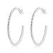 DTP Silver – Pendientes de Medio Aro - Plata 925 con Cristal...