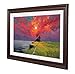 Dark Walnut TV Frame with Black Detail – Decorative Bezel for Wall Mounted Flat Screens – Universal Fit for All TV Models (77 inch)