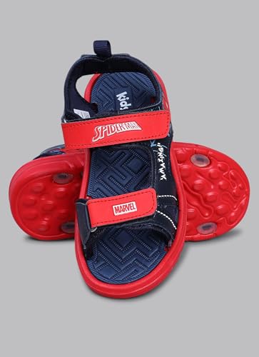 Image of Kidsville Official Marvel Comics Spiderman Printed Sandals For Kids Boys Anti-Skid Comfortable | Adjustable Double Strap Closure | Flexible & Lightweight Footwear for Baby