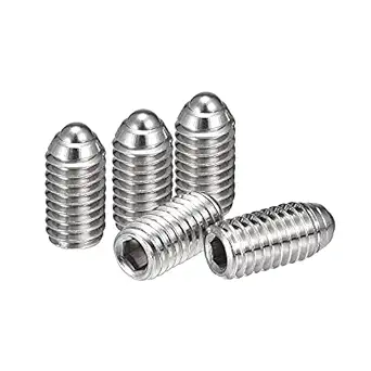 uxcell Ball Point Set Screws, M6 x 12mm 304 Stainless Steel Metric Spring Hex Socket Screw 10pcs
