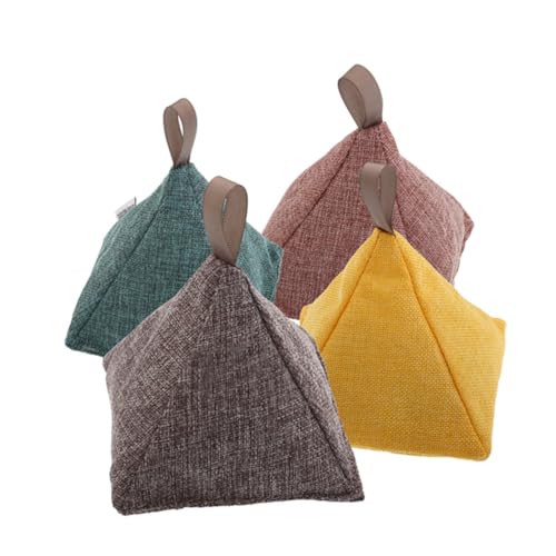 Mikinona Paquete De Carbón Activado Eliminador De Olores Para Coche Ambientador Y Para Armario Bolsa De Carbón De Bambú Bolsa De Arpillera Piramidal Color Amarillo