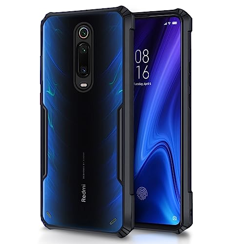 Image of Pikkme Redmi K20 / K20 Pro Back Cover | Crystal Clear Transparent Back | Ultra Hyrbid | Full Camera Protection | Raised Edge | Bumper Back Case (Thermoplastic Polyurethane, Black)