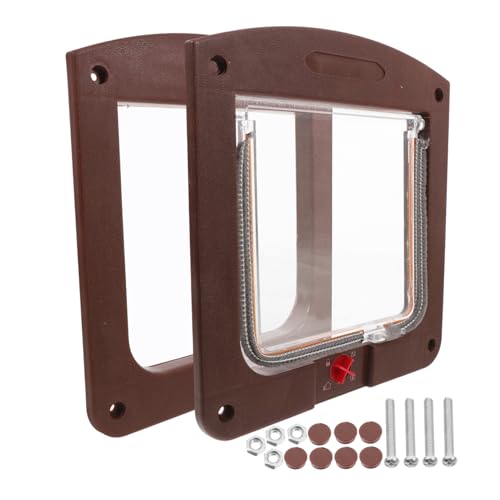 Abaodam Cat Door for Windows Walls Dual Door for Cats Dogs with Easy Installation Controlled Entry Exit Secure Locking System for Indoor Use