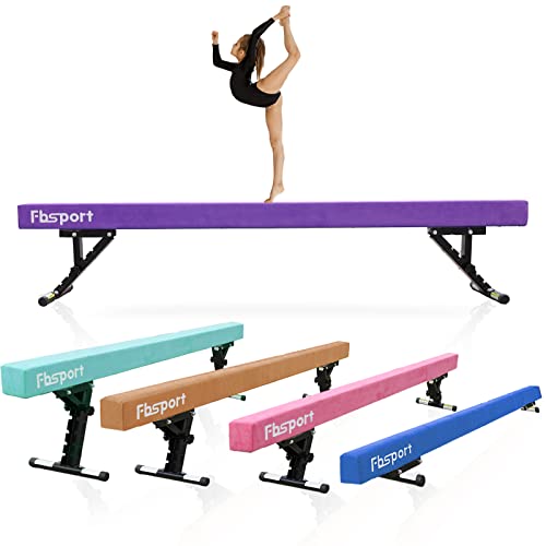 FBSPORT 8ft Adjustable Balance Beam High and Low Floor Beam Gymnastics