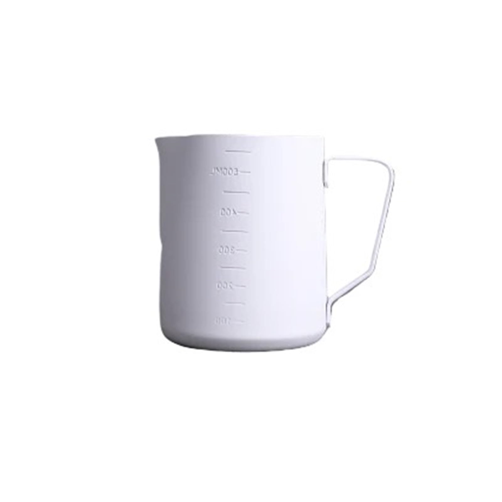Genérico Jarra de 350 ml a 600 ml, compatible con espuma de leche con escala, ideal for café, barista, artesanía, latte, capuchino, crema, espuma.(600ml-white)