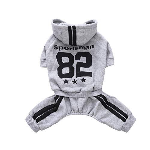 Letdown Pet Clothes,Puppy Hoodie Sweater Dog Coat Warm Sweatshirt 82 Printed Sweater Dog Outfits (S, Gray)