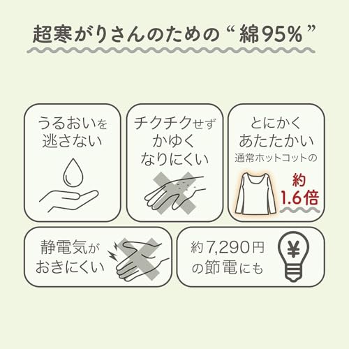 ベルメゾン インナーシャツ レディース 長袖 裏起毛 クールネック 超寒がりさん あったかインナー ホットコット の商品画像 1