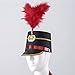 winying Drum Major Hat for Adult Kids, Majorette Hat Drum Band Hat Toy Soldier Hats with Feather Type A Black&Red One Size
