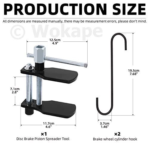 Wokape Disc Brake Pad Installation Spreader Caliper Piston Tool With 2 Pack Black Brake Caliper Hanger Hooks, Universal Brake Calliper Compressor Tool For Motorcycle Automotive #TOP1